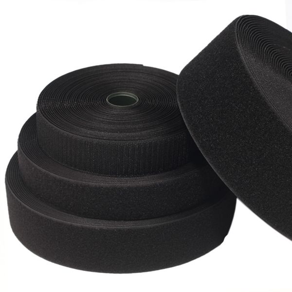 5meter / paires 20/25/30/38/50 mm Black White Adhesive Finner Tape Crochet et boucle de boucle sans colle accessoires de couture bricolage