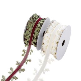 5 meter/lot 40 mm wit satijnen lint voor ambachten boog kerstcadeaus lint feest bruiloft decoraties diy kaart wikkelen jllkmt