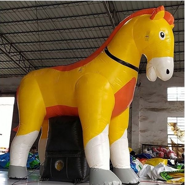 5mh (16,5 pieds) avec ventilateur excellent qualité fantastique géant gonflable PVC Carton de dessin animé ballon de ballon pour le carnaval défilé, publicité en magasin à cheval