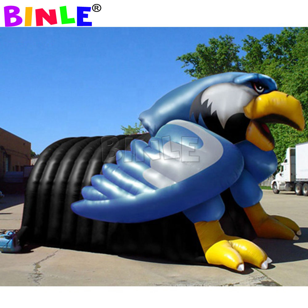 Factory Giant Custom Eagle Inflatable Mascot Tunnel,Football Entrance Tent For Stadium Decoration 5mH (16.5ft) with blower