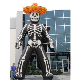 5mh personnalisé géant extérieur terrible squelette gonflable fantôme noir gonflables fantômes figure modèle pour la décoration d'halloween