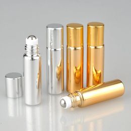 5ml 016oz vide verre haut de gamme enduit UV roll-on bouteille sur conteneur avec rouleau en acier inoxydable huile essentielle parfum perf jvph