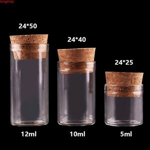 5 ml / 10 ml / 12 ml kleine reageerbuis met kurkstopflessen Tiny glazen fles potten flesjes DIY Craft 50PSsgoods