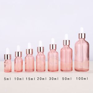 Flacon compte-gouttes en verre pour huile essentielle, parfum, sérum, pour emballage de liquide cosmétique, 5ml, 10ml, 15ml, 20ml, 30ml, 50ml, 100ml