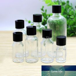 5 ml, 10 ml, 15 ml, 20 ml, 30 ml, 50 ml, lege glazen flessen duidelijke essentiële olieflessen flesjes zwart aluminium dop