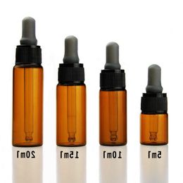 Flacons compte-gouttes en verre ambré de 5 ml 10 ml 15 ml 20 ml flacons avec pipette pour bouteilles d'huile essentielle de parfum cosmétique F20171281 Jaxox
