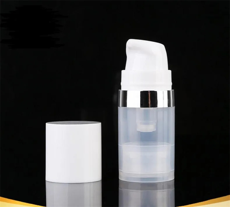 5ml 10ml 15ml Bottiglia Airless Pompa per lozione Mini Bottiglie campione Contenitore sottovuoto riutilizzabile Imballaggio cosmetico vuoto Dispenser da viaggio