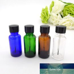 5 ml 10 ml 15 ml transparente/ámbar/verde/azul botella de esmalte de uñas vacía, botella de vidrio con tapa de cepillo