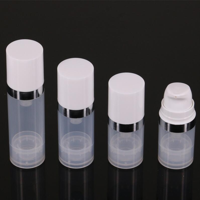 5ml 10ml 15ml Empty Refillable Bottles Airless Cosmetic Containers Plastic Airless Vacuum Pump Bottle Dispenser Sample Packing