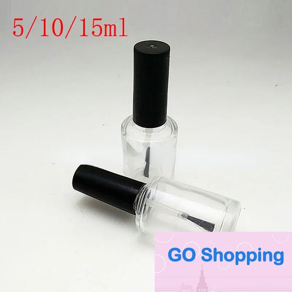 5 ML 10 ML 15 ML Vide Transparent Verre Vernis À Ongles Bouteilles Brosse Couvercle Petite Bouteille En Verre Pour Nail Art Huile Essentielle Conteneur Top Qualité