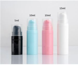 Bouteilles vides en plastique avec pompe sans air, 5ml/10ml/15ml, vente en gros, bouteille de Lotion sous vide, récipient cosmétique SN4494