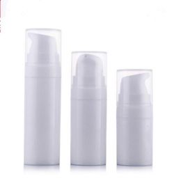 5 ml 10 ml 15 ml blanc mini bouteille de lotion pompe airless, échantillon et bouteille de test, récipient airless, emballage cosmétique F2017493 Thneg