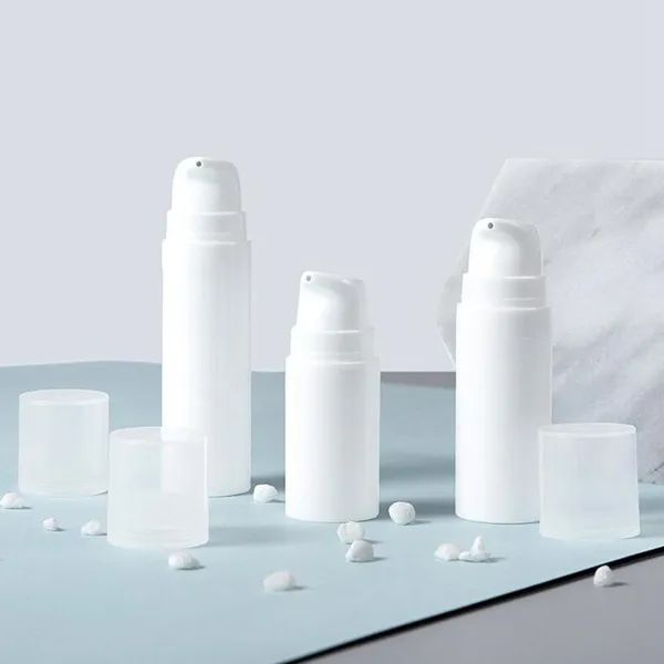 5 ml/10 ml/15 ml Weißer Kunststoff Leere Airless-Pumpflaschen Großhandel Vakuumdruck Lotionsflasche Kosmetikbehälter 11 LL