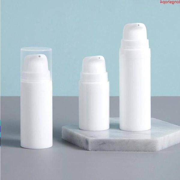 5 ml / 10 ml / 15 ml Plastique blanche Plastique vide sans air bouteilles de pompe sans aspiration en gros Lotion de pression de pression