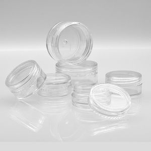 5ml 10ml 2.5g 3 ml 3g 5g 10g 15g 20g Tarro de crema transparente pequeño Caja de bote de plástico Mini contenedor de muestra cosmética transparente con tapas