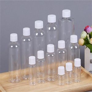 5ml 10ml 20ml 30ml 50ml 60ml 80ml 100ml 120ml 150ml Botellas de plástico PET Botella transparente con tapón de rosca Envases vacíos recargables