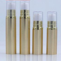 5 ml 10 ml Airless-Pumpflasche, leerer Augencremebehälter, Lotion- und Gelspender, Airless-Flasche, klares Gold, Silber, F1094, Jiueh Kfegb