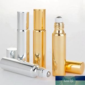 5 ml 10 ml klassieke metalen roller parfum fles goud zilver zwart kleur etherische oliën oogcrème roll-on glazen fles