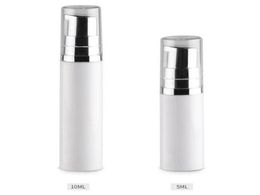 5 ml 10 ml lege cosmetische airless pomp lotion fles mini hervulbare schoonheid container met pomp duidelijke dop