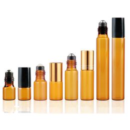 5 ml 10 ml roll-on flessen van etherische olie rollen op bruine parfum glazen fles met rolballen