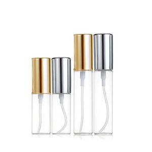 Mini Fine Mist Clear 5 ml / 10 ml 1 / 6OZ 1 / 3OZ Atomiseur Bouteille en verre Vaporisateur Parfum rechargeable Parfum Bouteille de parfum vide avec pulvérisateur en aluminium