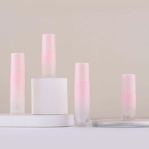 Mini Tube d'huile essentielle en verre rose dégradé, flacons de Test avec boules de verre, flacon de parfum, 5ml, 10ml