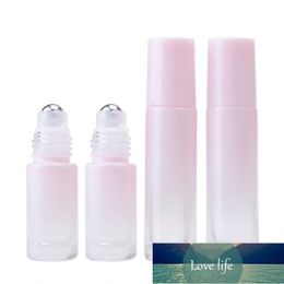 5 ml 10 ml roze rolfles lege rol op fles voor essentiële oliën parfumflessen glazen roller fles monster cosmetische flessen