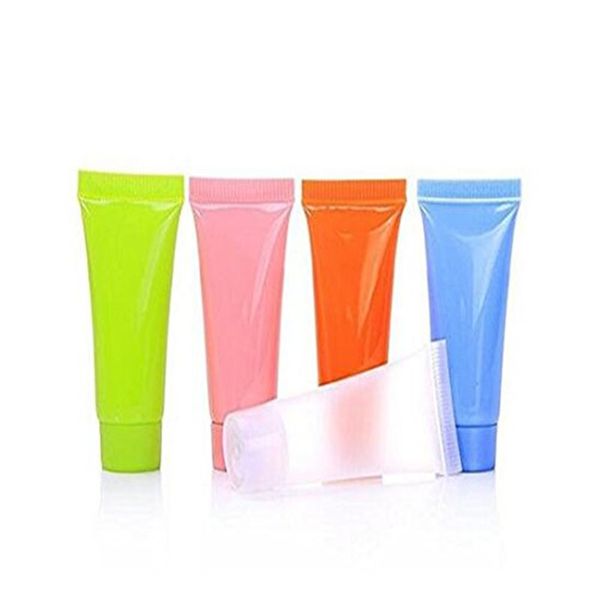 Tubes de lotion en plastique rechargeables souples de 5 ml 10 ml, presser les couvercles à vis des bouteilles cosmétiques, emballage pour nettoyant pour le visage, échantillon de shampooing