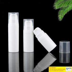 Botellas blancas con bomba de loción sin aire, 5Ml, 10Ml, Mini muestra y botella de prueba, contenedor, envases cosméticos, tarros de almacenamiento, 2023