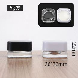 5ML 5G 9ML 9G Glas Wax Olie Container 1/2 Cosmetische Opbergdoos Pot Concentraat Tank met plastic Kindveilige Dop Dab Tool Bho Houder Make-up Potten Flessen Crème DHL