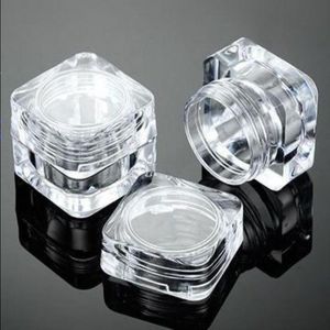 5ML 5G Clear Square Cosmético Vacío Jar Pot Sombra de ojos Maquillaje Crema facial Envase Botella Acrílico para cremas Productos para el cuidado de la piel maquillaje a Cwep