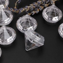 5ML 5G Forma de diamante Caja de crema Botella de acrílico Crema de diamante Nail Glitter Pots Maquillaje Embalaje Crema Tarros Envases cosméticos Xgmls