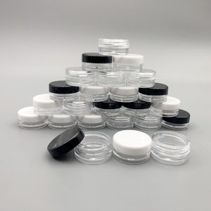 Pots en plastique de 3 grammes, bouteille de 3ML, petits récipients avec couvercles pour cosmétiques, crème de maquillage, ombre à paupières, poudre d'ongles, cire de bijoux