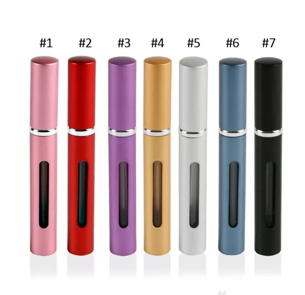 5 ml 6 couleurs Mini bouteille portable voyage vide bouteille d'atomiseur de parfum rechargeable pour boîtier de pompe à parfum de pulvérisation