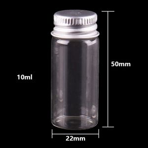 5 ml 6 ml 7 ml 10 ml 14 ml Groothandel kleine Transparante Glazen Flessen met Zilveren Schroefdop Leuke Jar flesjes DIY Craft 100 stks