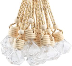 5 ml 6 ml 8 ml 10 ml 15 ml hangende auto luchtverfrisser diffuser lege hervulbare heldere glazen fles parfum etherische olie hanger flesjes met houten doppen