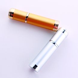 Pulverizador de aluminio de 5ML, botella de Perfume de vidrio transparente, botella de Spray de viaje, envases cosméticos vacíos portátiles con pulverizador de aluminio C218