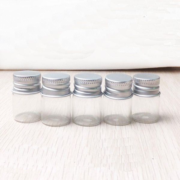 5 ml Botellas de vidrio transparente Mensaje Deseando Caramelo Maquillaje Cosmético Muestra Botellas Tarro Aceites esenciales Vial Contenedor con tapón de rosca de aluminio Dnur