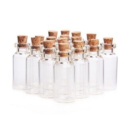 Mini botellas de vidrio de madera de corcho de 5 ml, tapón de plástico, botella pequeña, vial, frascos, colgantes, artesanía, botella de deriva, almacenamiento artesanal SN1481