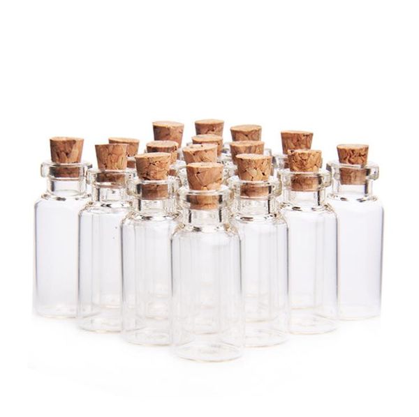 5ml Liège Bois Mini Bouteilles En Verre Bouchon En Plastique Petite Bouteille Flacon Bocaux Pendentifs Artisanat Dérive Bouteille De Stockage Artisanat SN4364