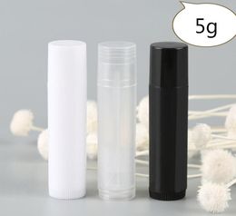 5 ml cosmetische lege chapstick lip glanst lipstick balsem buis en caps container zwart wit duidelijke kleur SN66