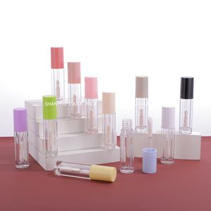 5ml vide clair brillant à lèvres tube lèvre huile bouteille conteneur fantaisie emballage cosmétique bouteilles rechargeables bricolage tubes de brillant à lèvres avec grande brosse