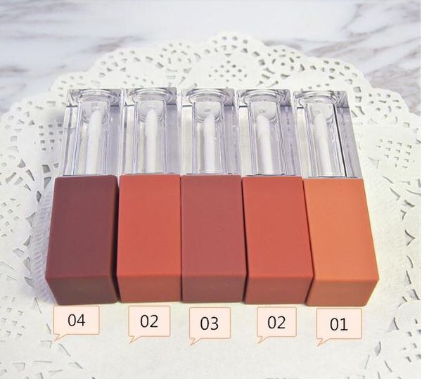 Bouteilles d'emballage Tube de brillant à lèvres vide de 5 ml, tube rechargeable de rouge à lèvres liquide brun rougeâtre élégant haut de gamme rapide