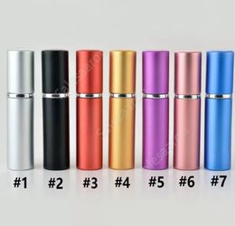 5ml Bouteille de Parfum Vide 7 Couleurs Bouteille Rechargeable en Aluminium Vaporisateur Atomiseur Bouteilles Portable Voyageur Pompe Pulvérisateur Conteneurs Cosmétiques Support 200pcs DAS478