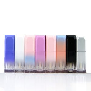 Contenedores de botellas de plástico con brillo de labios de Color degradado de 5ml, tubo de brillo de labios transparente vacío, contenedor de pestañas