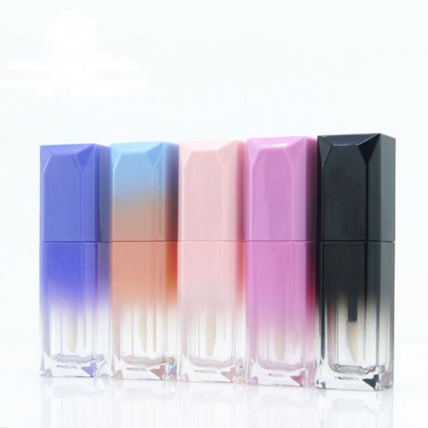5ml Gradient Color Lipgloss Plastic Box Containers Empty Clear Lipgloss Tube Eyeliner Eyelash Container Mini Lip Gloss Split Bottle LX1361