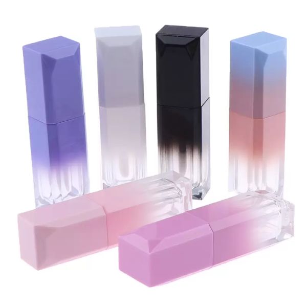 Bouteilles d'emballage de couleur dégradée de 5ml, conteneur de Tube transparent vide en plastique pour brillant à lèvres coloré, conteneurs cosmétiques DIY, Botellas De Embalaje De Color Degradado