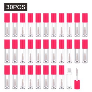 5 ml hete roze dikke fles lipgloss buizen Clear Groothandel Refilleerbare matte lippenstiftbuizen met grote toverstok lippenbalsem cosmetische verpakking privélabel