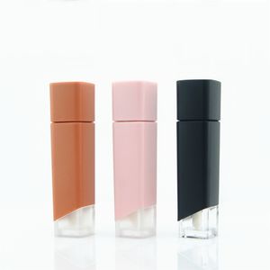 5ml brillant à lèvres bouteille en plastique tube de brillant à lèvres vide rose noir brun rouge givré Mini conteneurs fendus