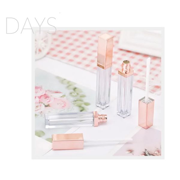 5ml Lipgloss Plastic Bottle Containers Vide Rose Gold Lip Gloss Tube Eyeliner Eyelash Container Top qualité